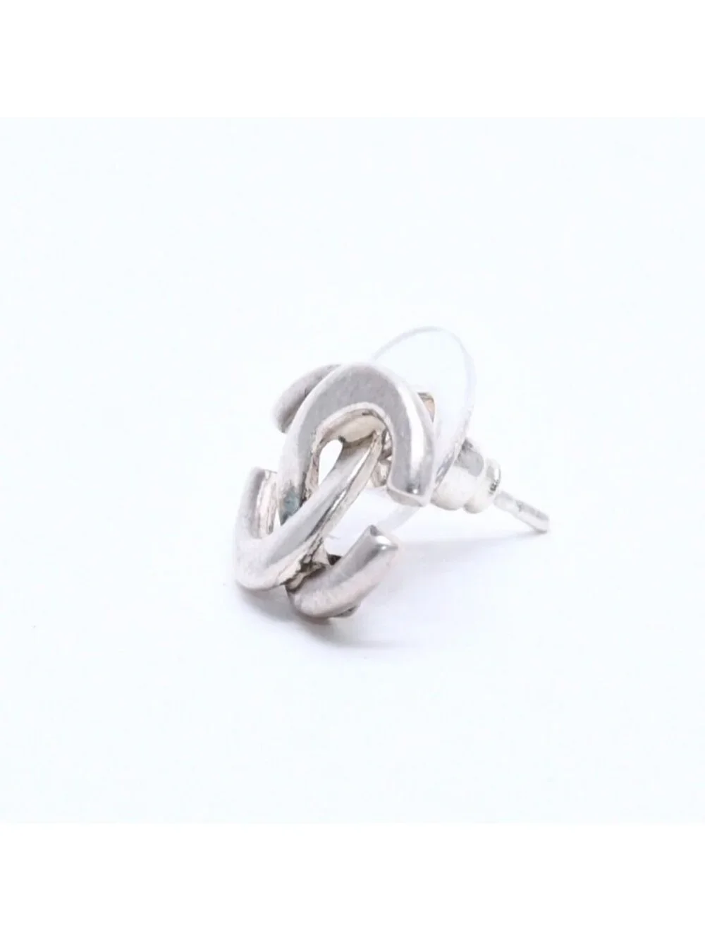 Chanel CC Logo Earrings 01 Metal Silver